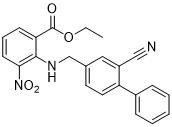 에틸 2-(((2-Cyano-[1,1'-Biphenyl]-4-Yl)Methyl)Amino)-3-Nitrobenzoate CAS 136285-67-1 노란 수정질의 분말