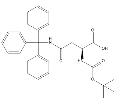 아미노산 유도체 Boc-Asn(Trt)-OH CAS. 132388-68-2 결정 순수성 98% C28H30N2O5에 거의 백색 분말에 백색