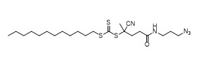 어떤 5-((3-Azidopropyl)amino)-2-cyano-5-oxopentan-2-yl 도데실 카보노트리티오에이트 CAS.	1644536-24-2  C22H39N5OS3